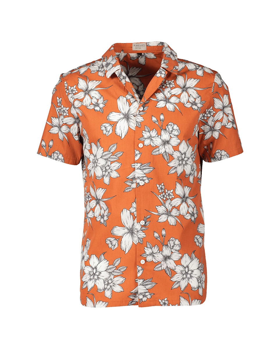 Chemise manches courtes Homme BUTTON LT Orange
